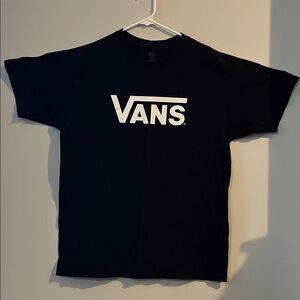 Vans Logo Tee - Black with White Print